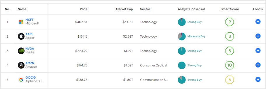 TipRanks features the largest companies by market capitalization - TipRanks.com